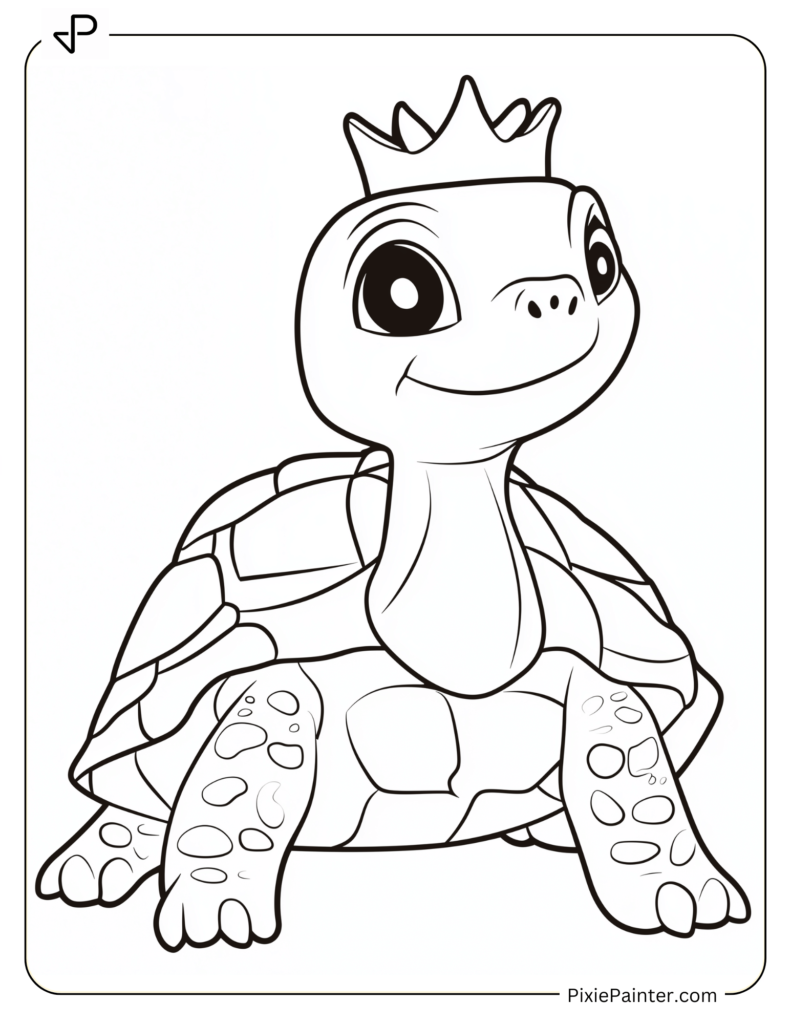 Royal Tortoise Wearing a Tiny Crown