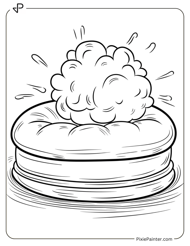 April Fools Day Coloring Page - Whoopee Cushion Puffing Out A Funny Sound