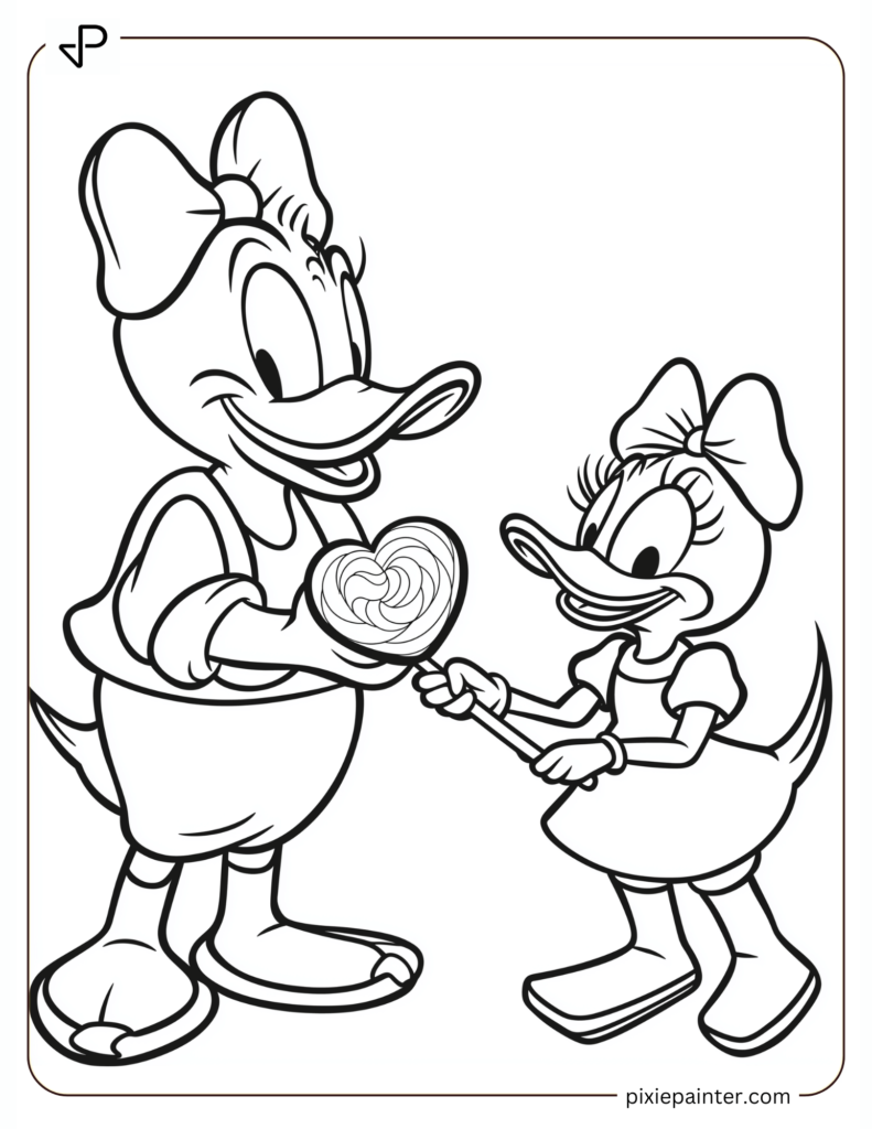 18. Donald Giving Daisy A Heart-Shaped Lollipop