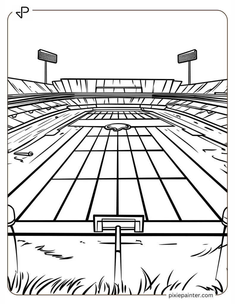 Coloring Page of Philadelphia Eagles Field Lines Drawing