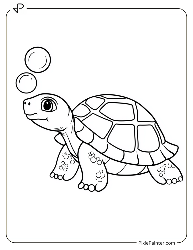 Playful Tortoise Blowing Bubbles