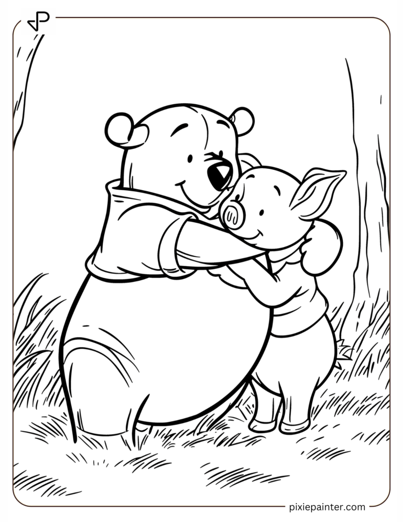 18. Pooh And Piglet Hugging With Love