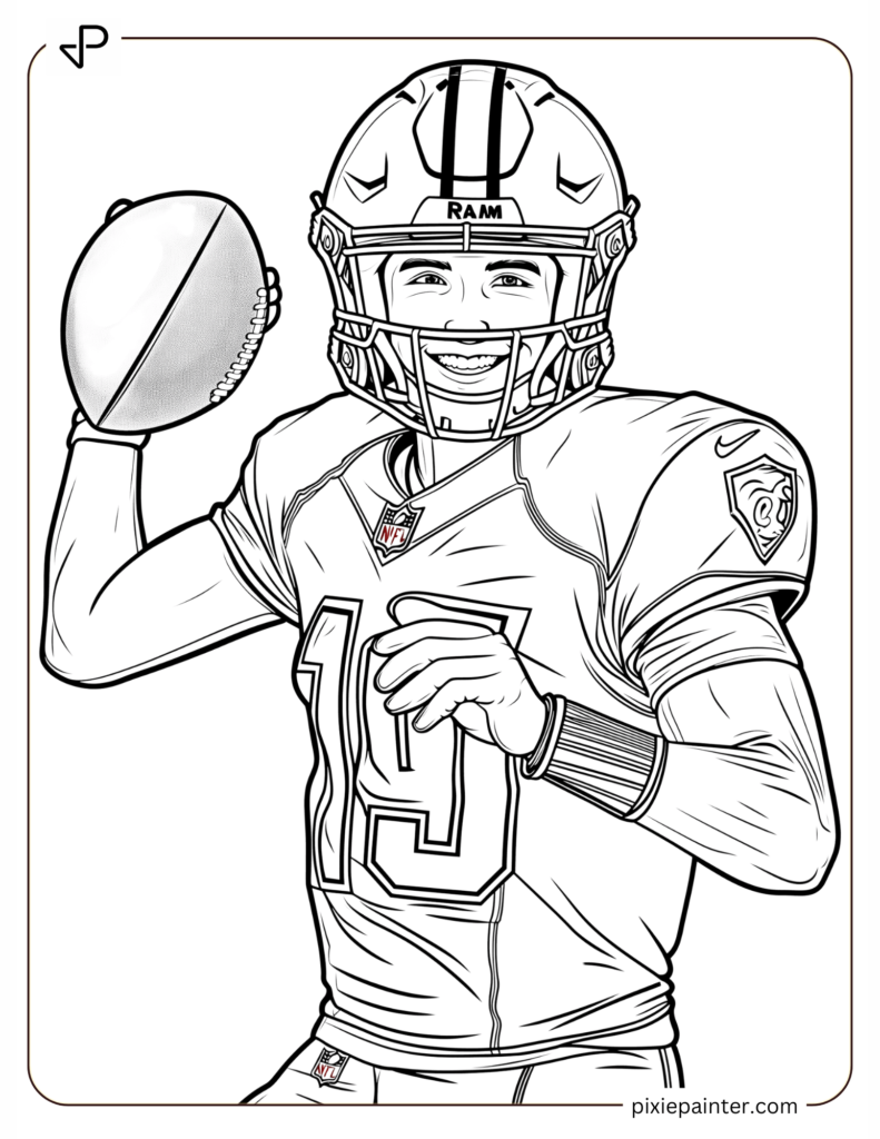 18. Smiling Los Angeles Rams Quarterback Throwing Ball