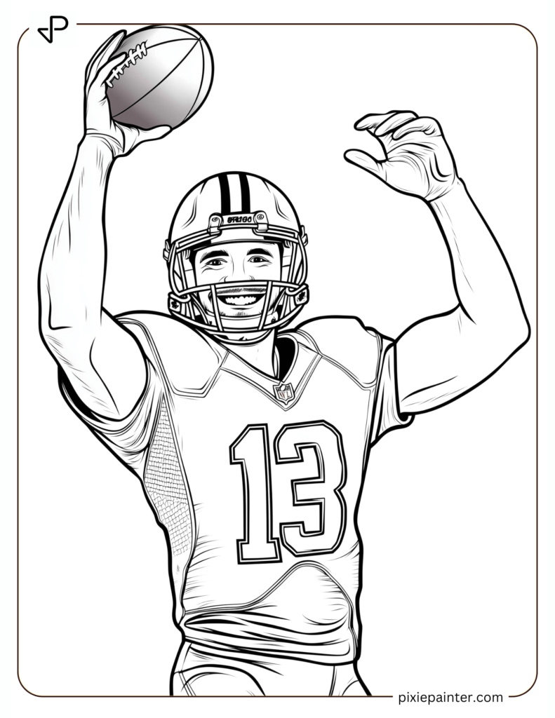 19. Football Player is Happy After Catching Ball