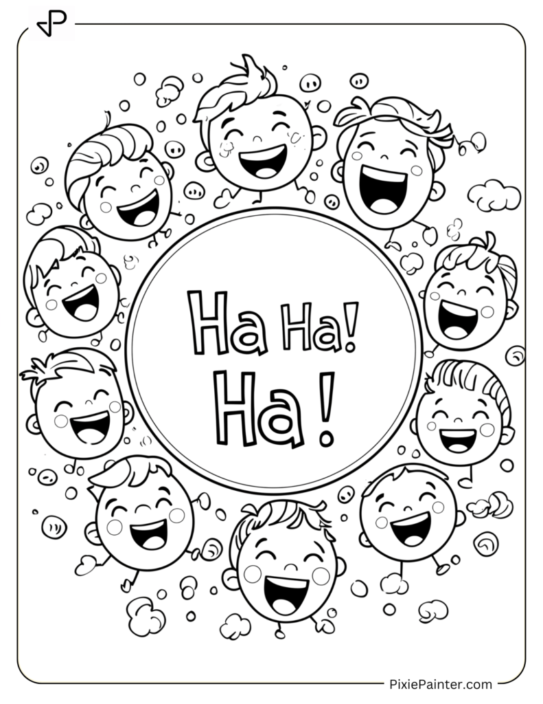 “Ha Ha Ha!” With Laughing Cartoon Faces