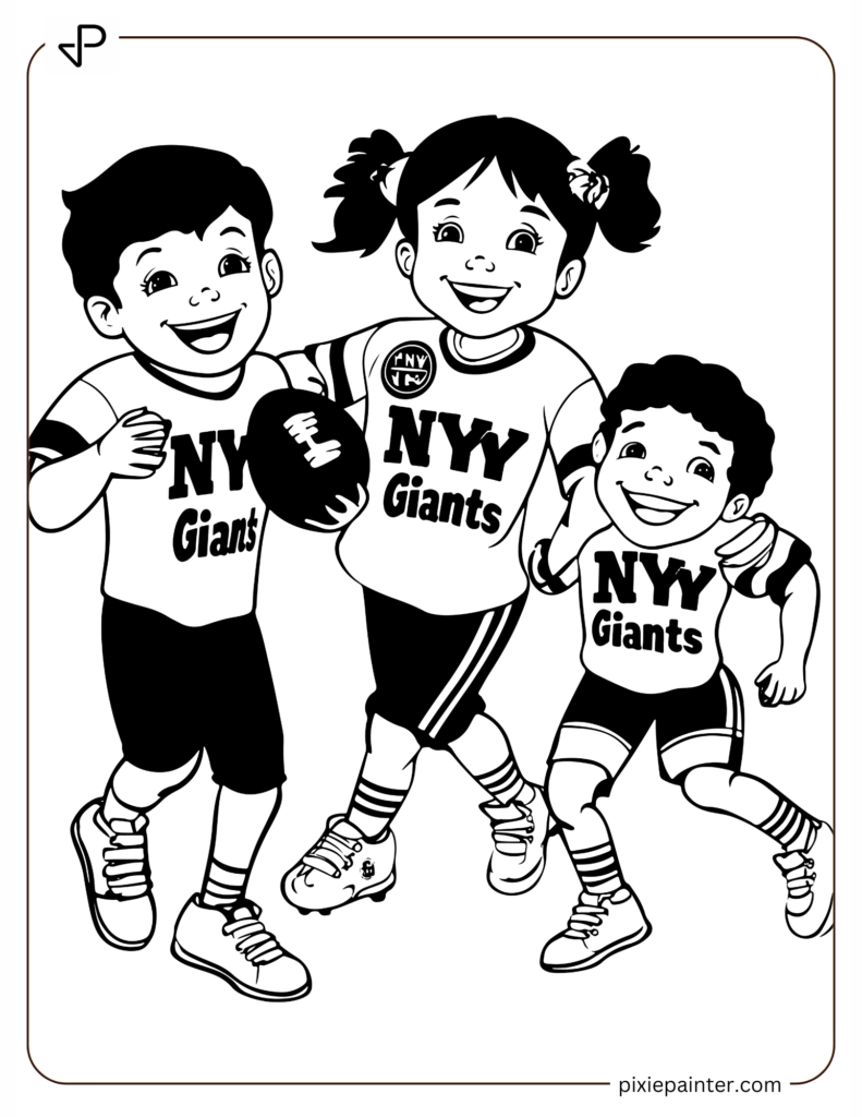 Kids Playing Football Wearing NY Giants Jerseys