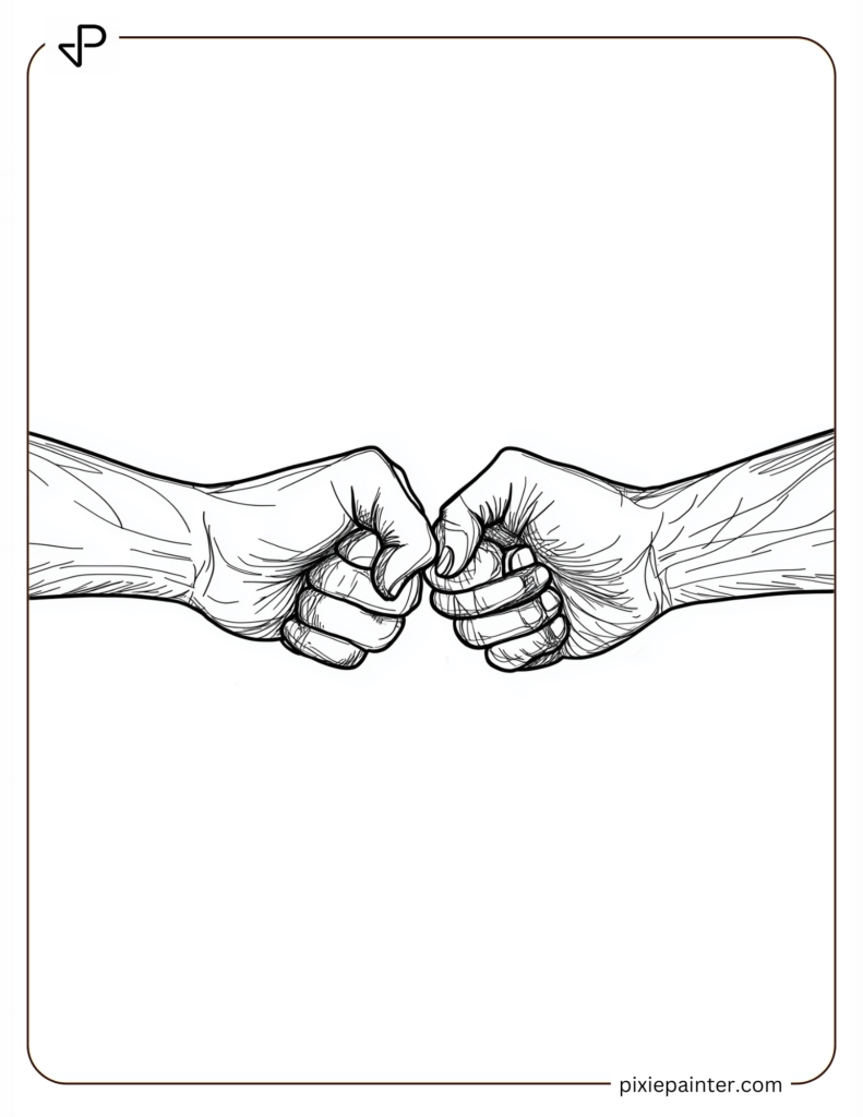 Philadelphia Eagles Fist Bump Drawing