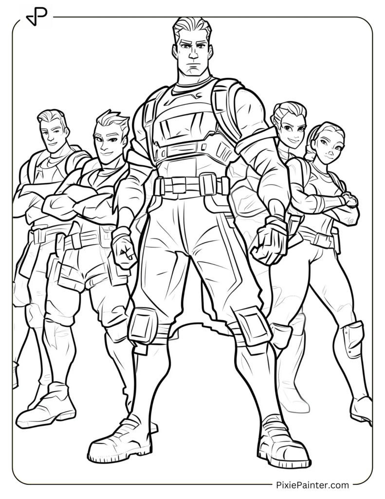 Fortnite Characters Coloring Pages of The Foundation Leading the Team