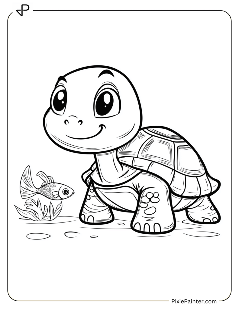 Tortoise with a Fish Friend