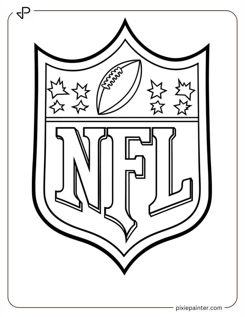 2. Fun NFL Logo With Minimalist Details Coloring Pages