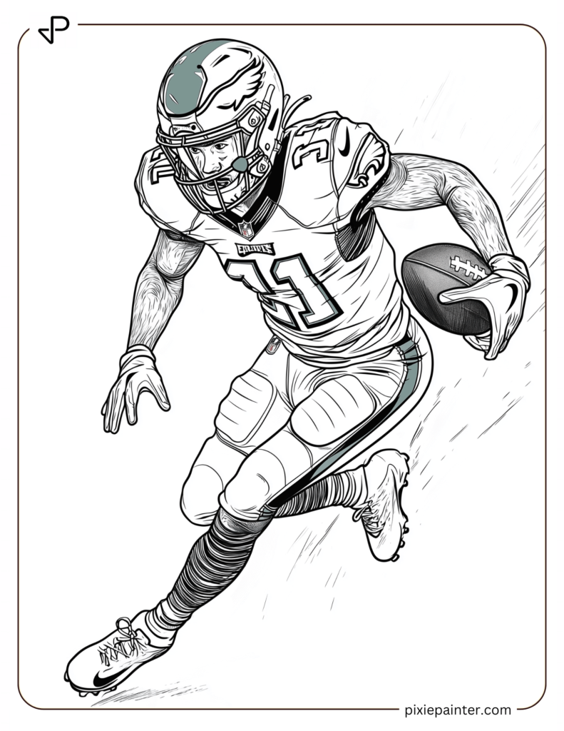 Philadelphia Eagles Player Tackling Illustration