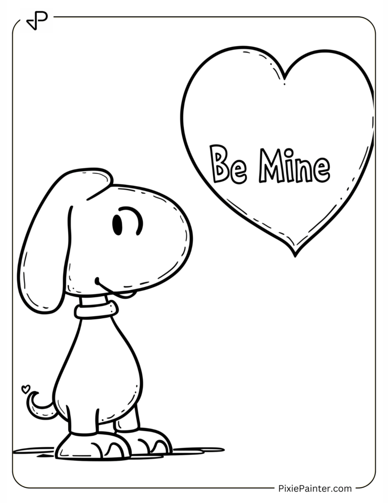 Snoopy with Heart-Shaped “Be Mine” Bubble