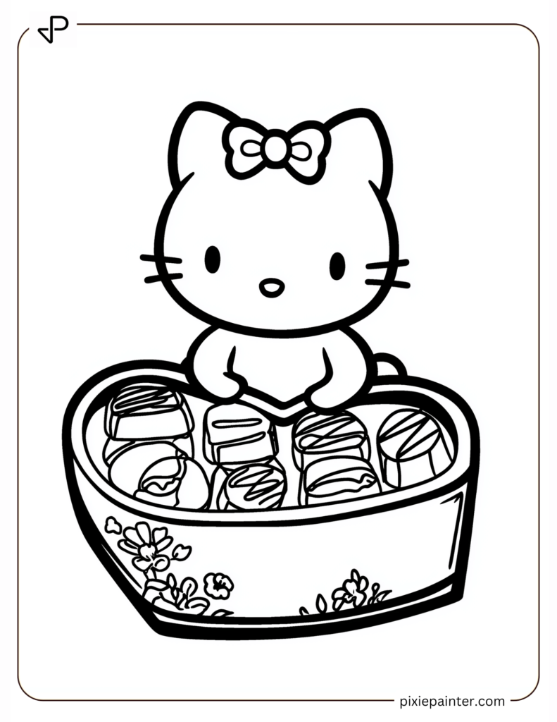 Sweet Hello Kitty in a Heart Box of Chocolates