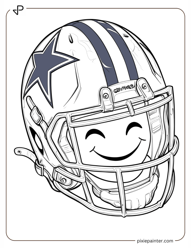 20. Cute Cowboys Helmet With a Fun Smiling Face