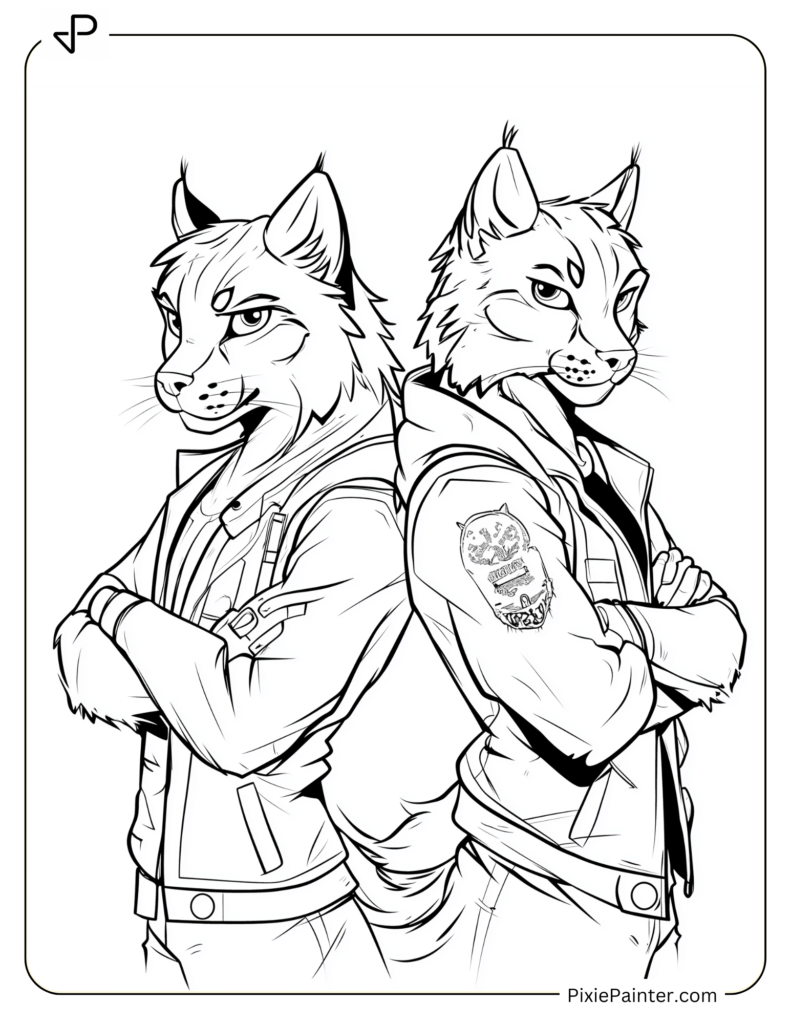 Fortnite Characters Coloring Pages of Drift and Lynx Back to Back