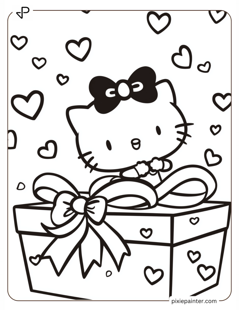 Joyful Hello Kitty Inside a Valentines Gift Box