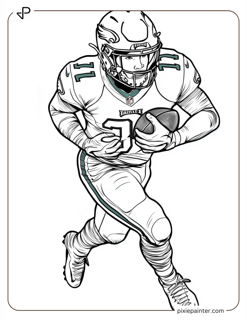 Philadelphia Eagles Ball Carrier Drawing