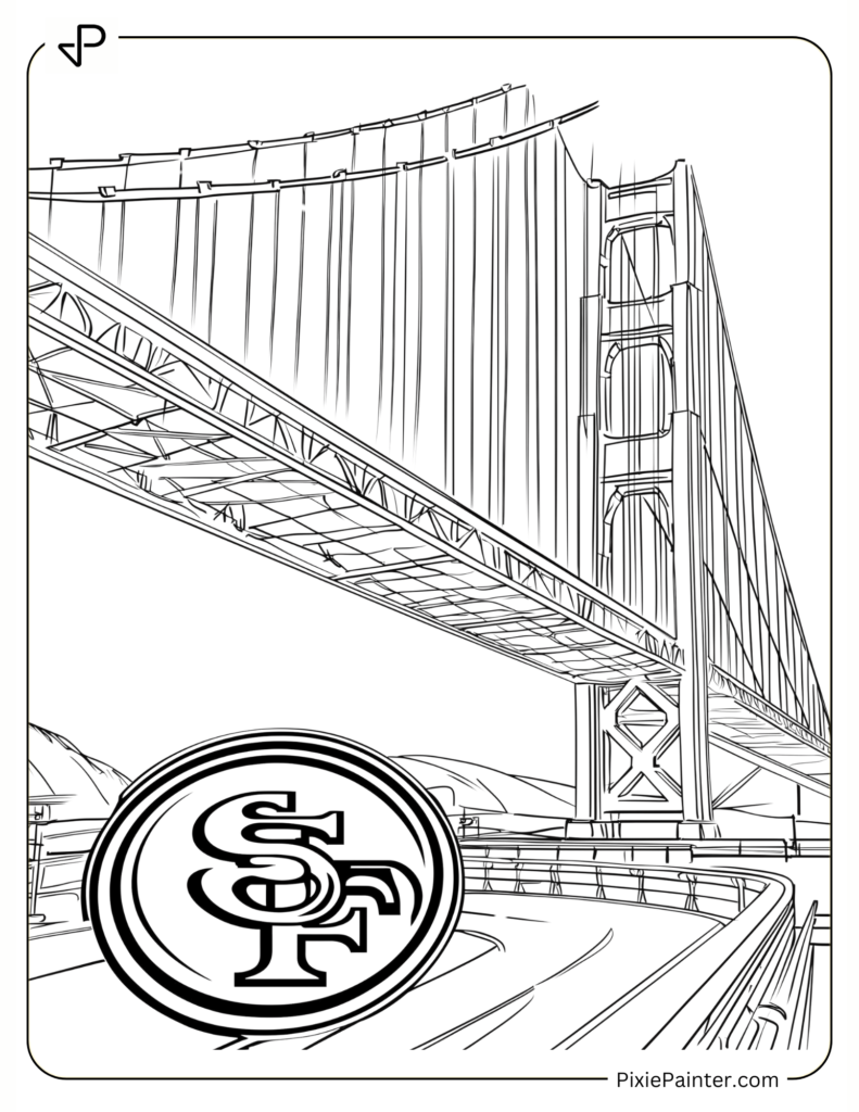 Golden Gate Bridge Featuring a 49ers Logo