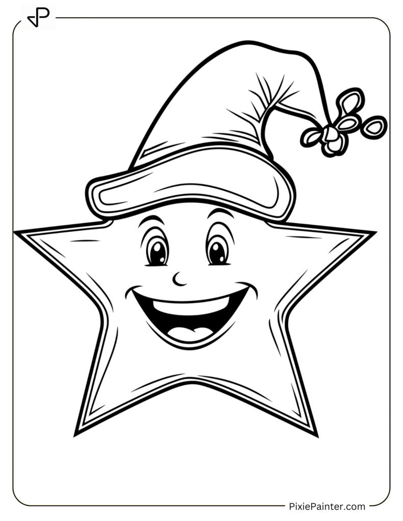 Happy Star Wearing A Jester Hat