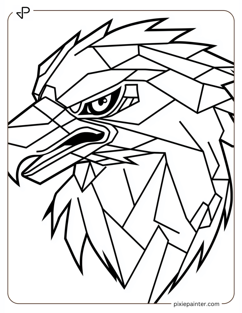 Coloring Page of Philadelphia Eagles Block Drawing