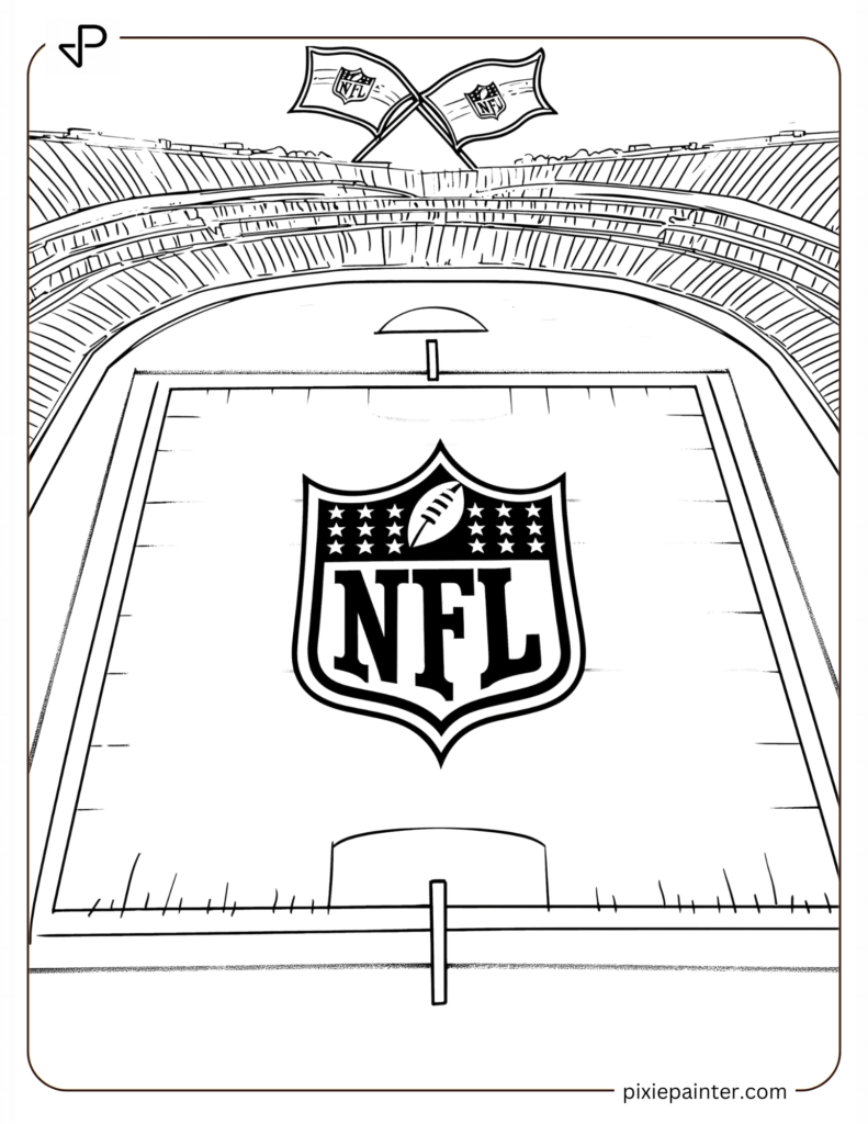 23. Cartoon Field Design Highlighting NFL Logo