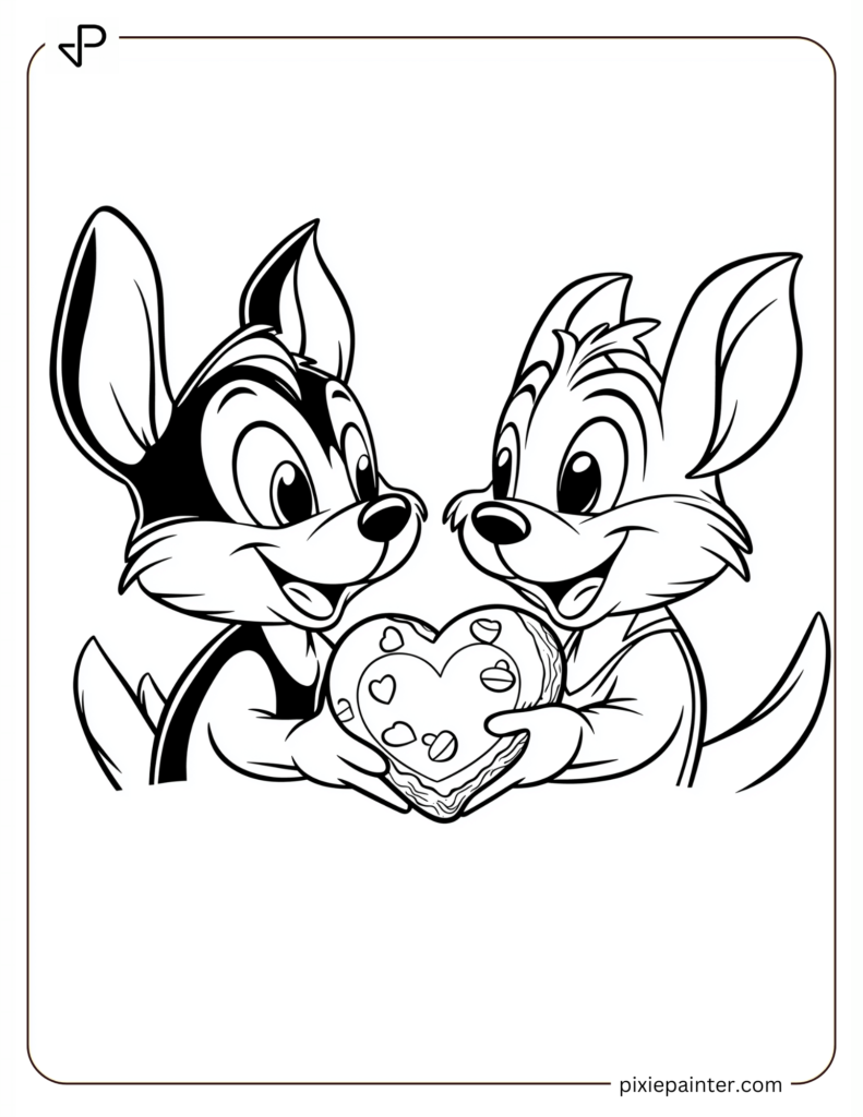 23. Chip And Dale Sharing A Heart-Shaped Cookie