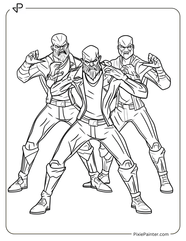 Fortnite Characters Coloring Pages of Fortnite Villains Standing Menacingly