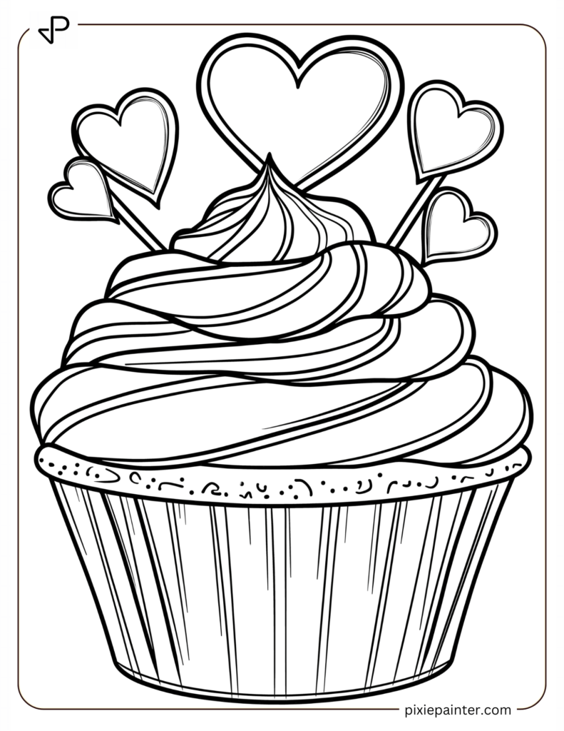 Cupcake With A Heart-Shaped Topper