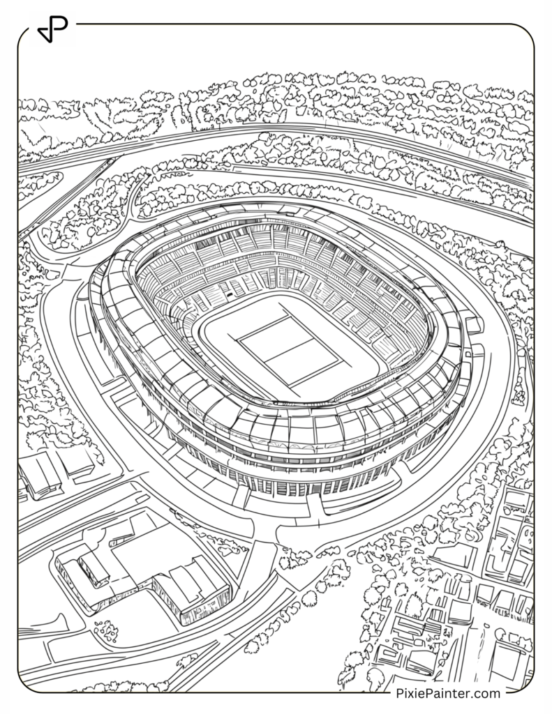 Mini Aerial Stadium Map – Super Bowl Coloring Page