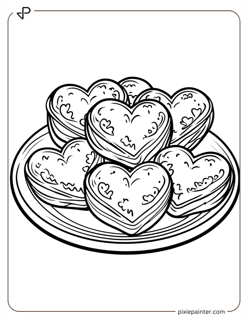 Heart-Shaped Cookies On A Plate