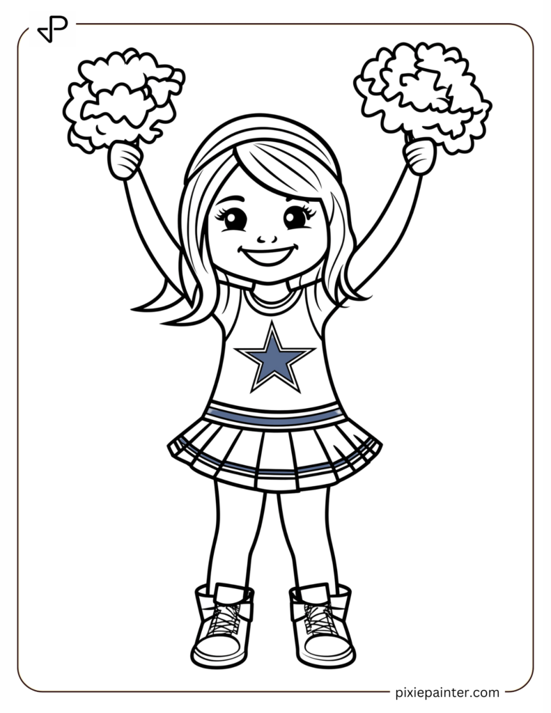 28. Cute Dallas Cowboys Cheerleader Waving Pom-Poms