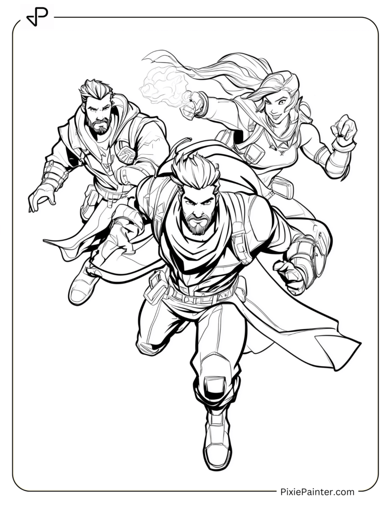 Fortnite Characters Coloring Pages of Legendary Fortnite Characters in Action Pose