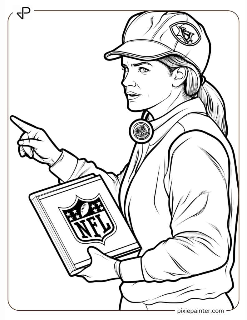 29. Coach with NFL Logo Playbook and Whistle