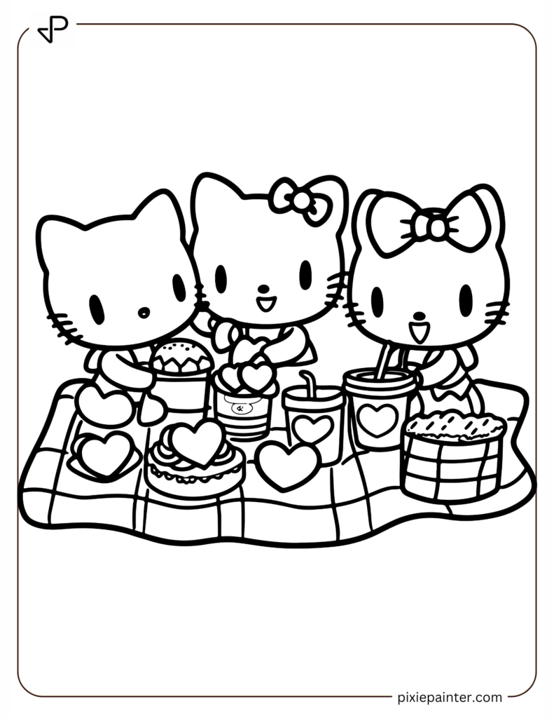 Excited Hello Kittys Valentines Picnic