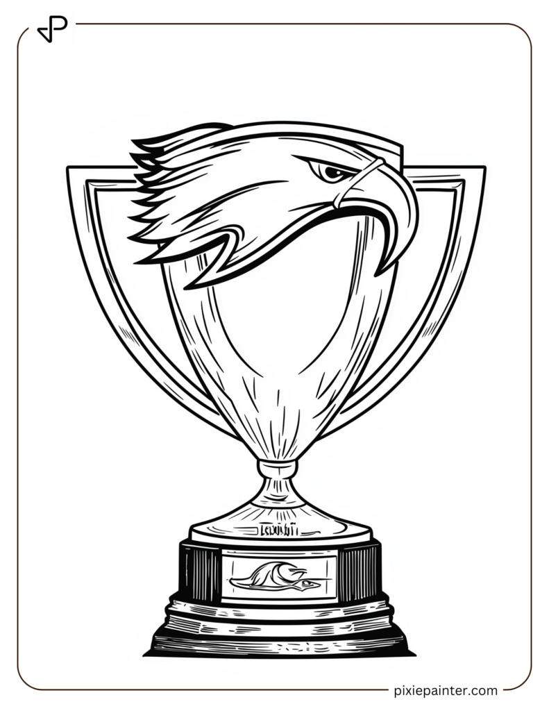 Coloring Page of Philadelphia Eagles Trophy Drawing