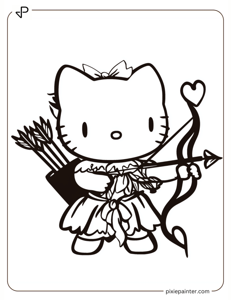 Adorable Hello Kitty as Cupid