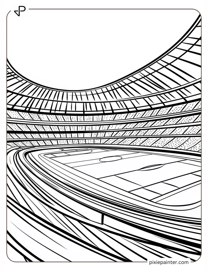 Coloring Page of Maracanã Football Stadium