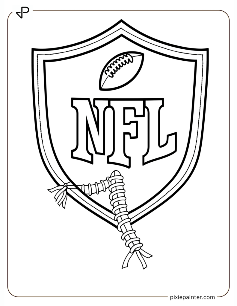 3. NFL Shield with Football Laces Integrated Coloring Pages