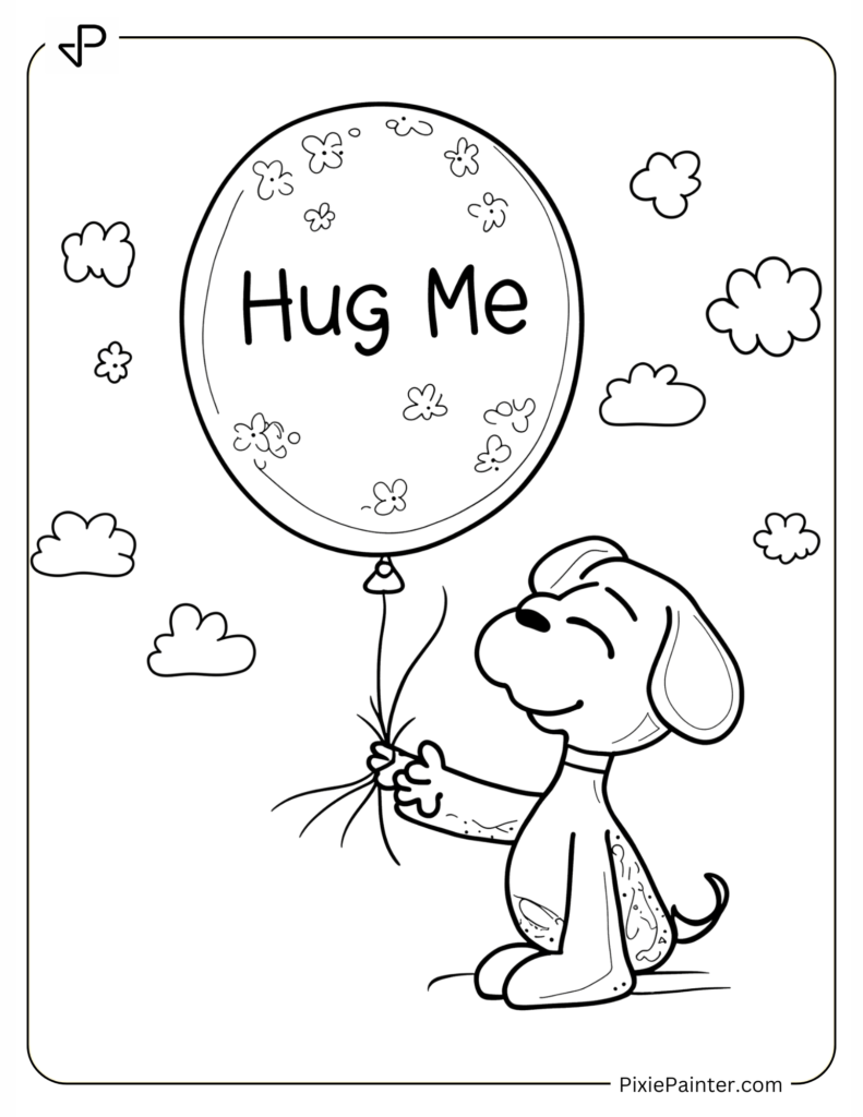 Snoopy Floating Balloon with “Hug Me” Message