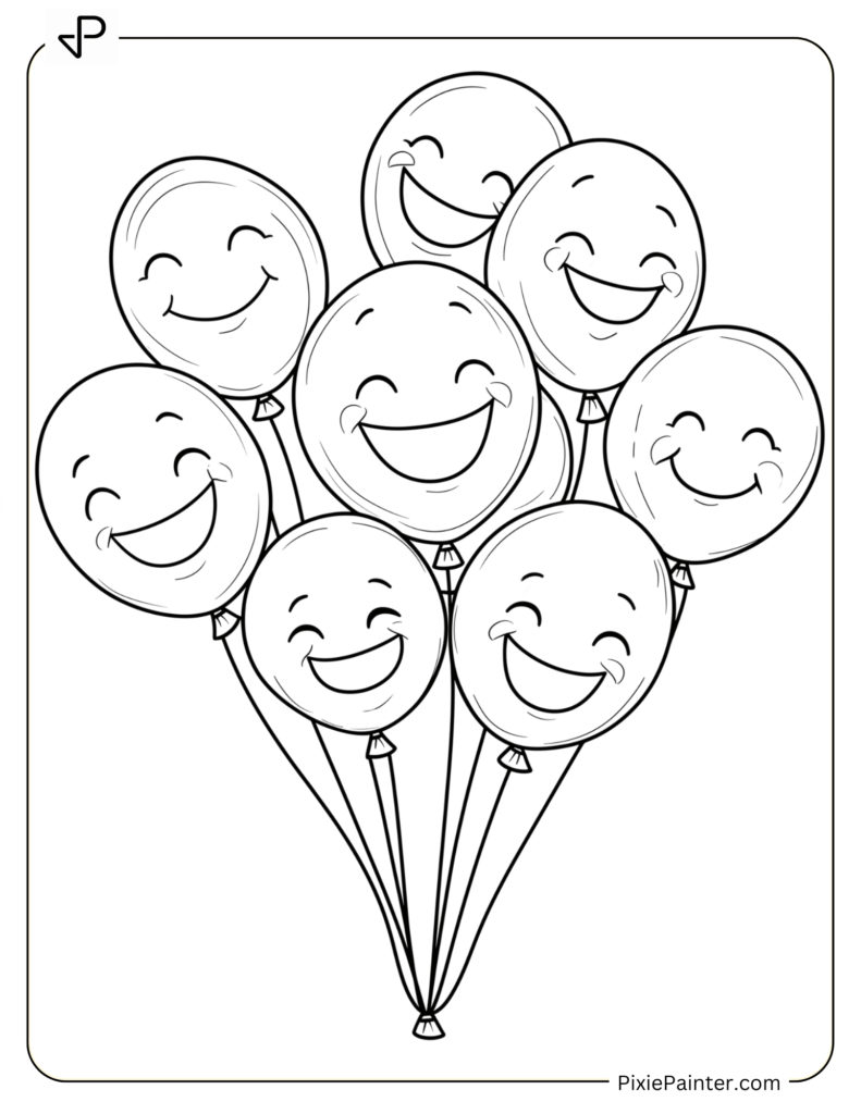 Group Of Balloons Laughing With Silly Faces