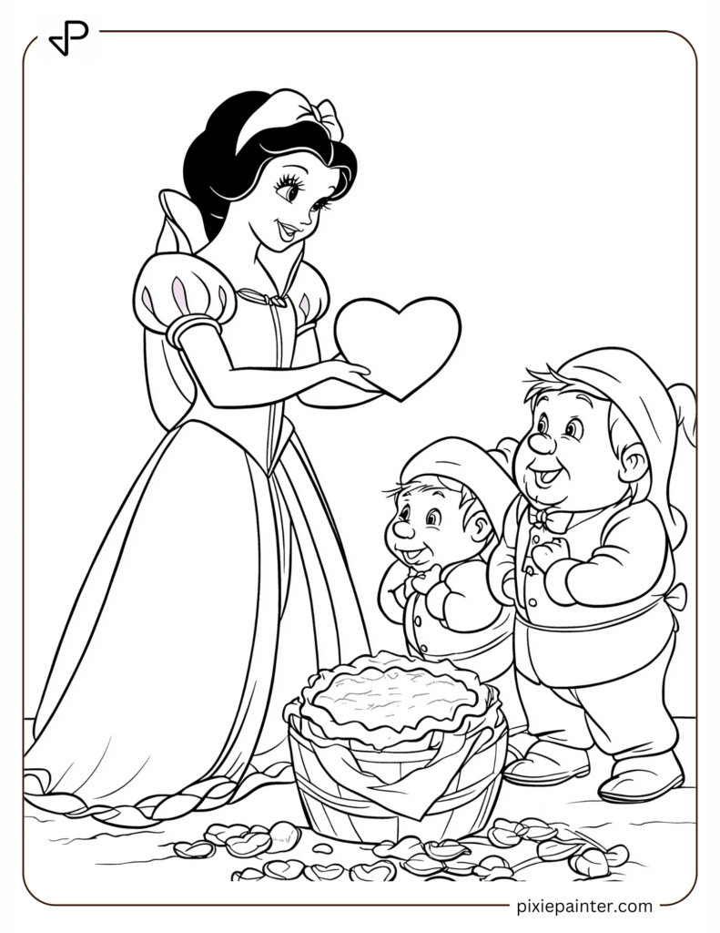 31. Snow White Giving A Heart Pie To The Dwarfs