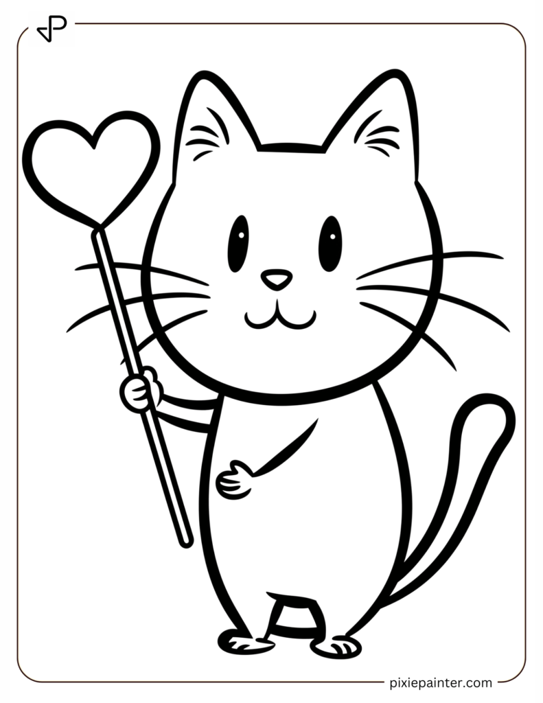 Cat With A Heart-Shaped Magical Wand