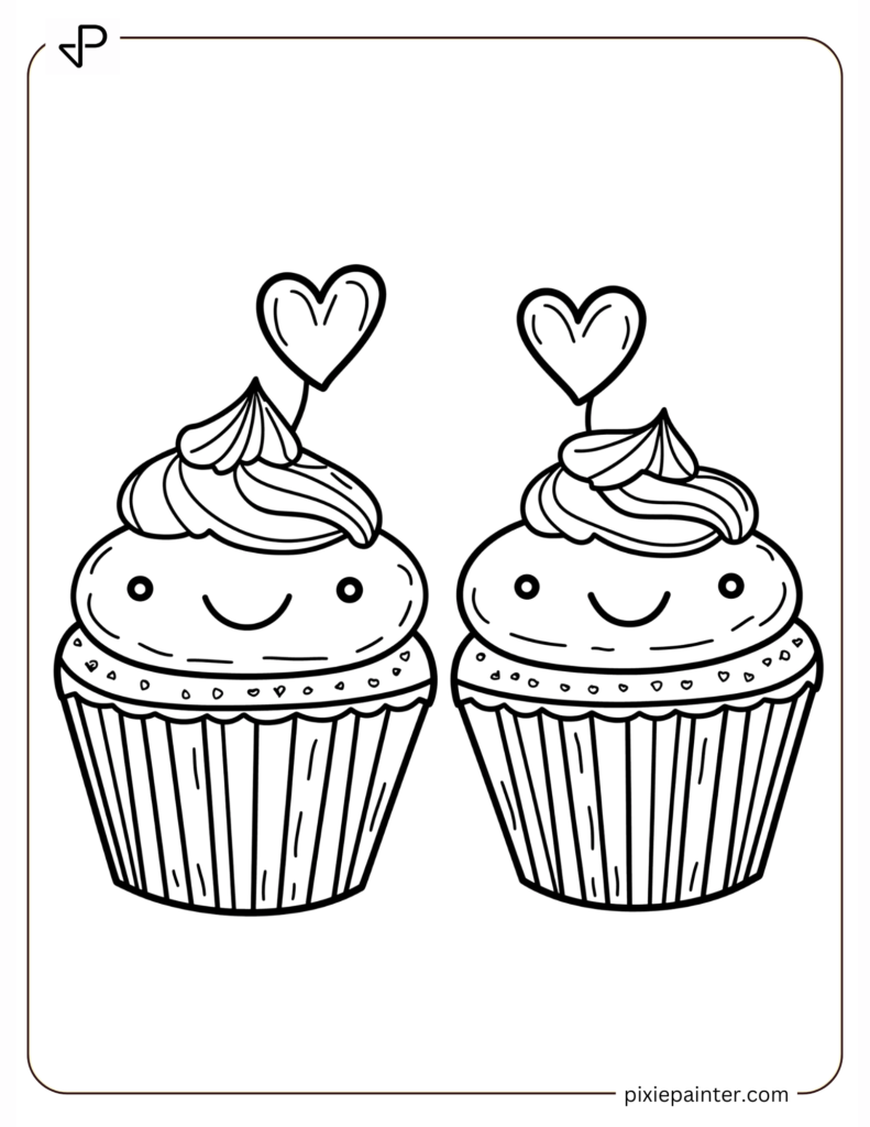 32. Cupcake With Hearts