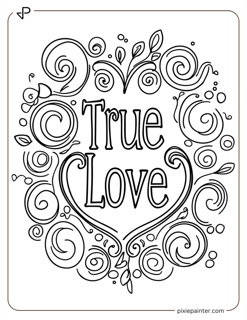 "True Love" With Swirly Decorations