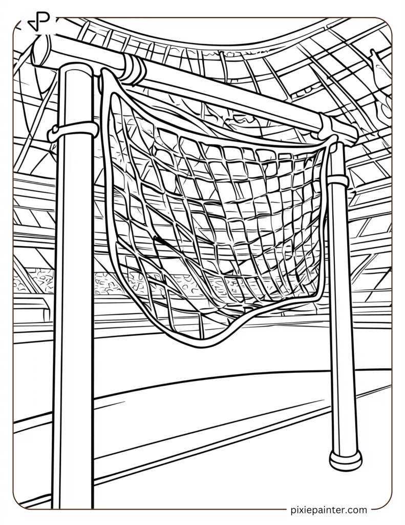 Goal with Net – A football resting inside the net