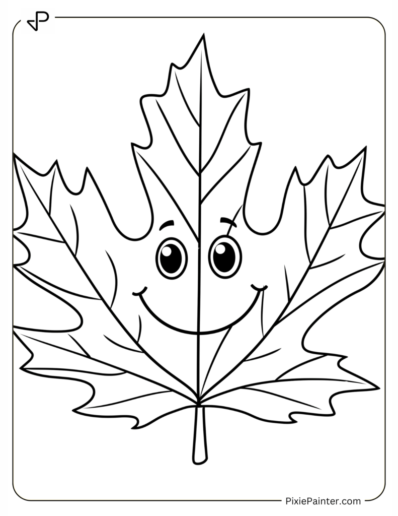 Happy Leaf with a Smiley Face