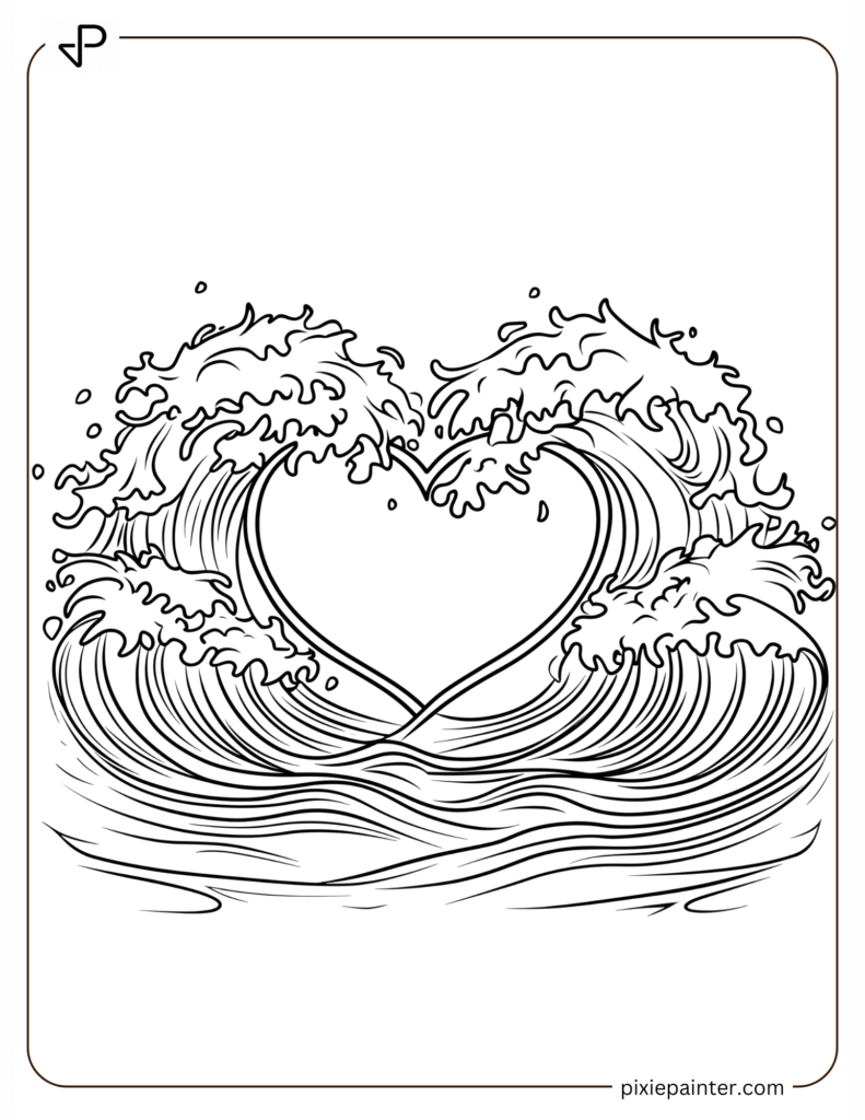 Ocean Waves Forming A Heart