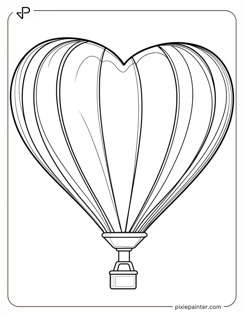 Heart-Shaped Hot Air Balloon In The Sky