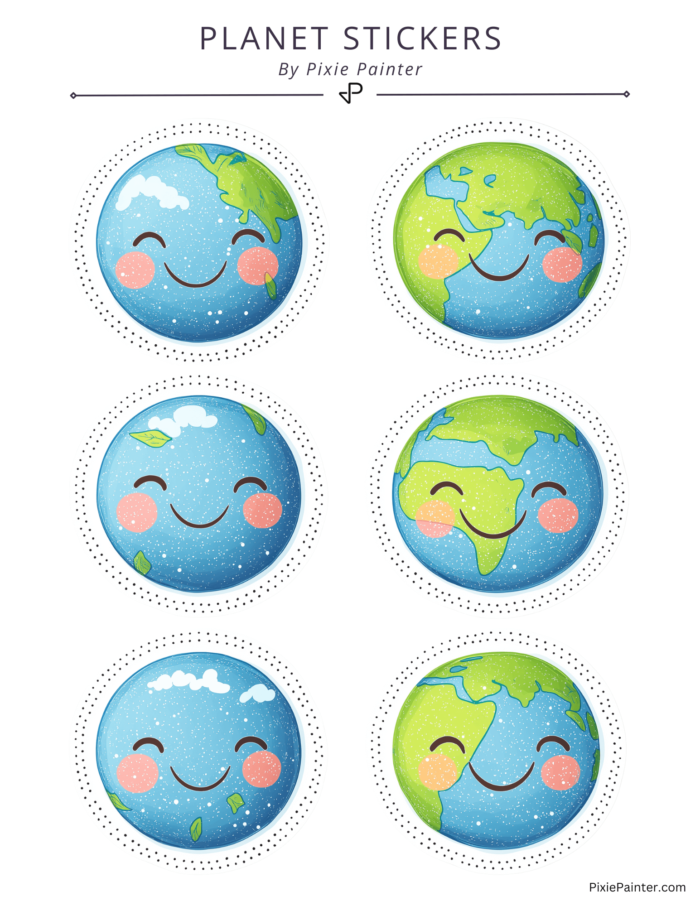 planet earth stickers