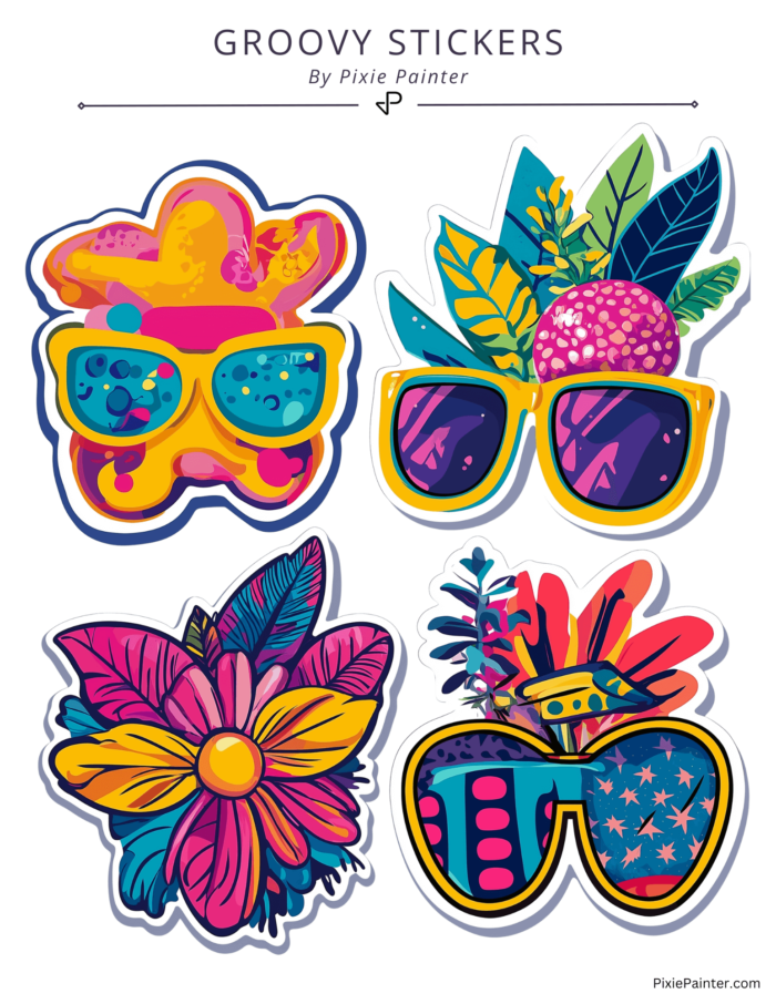 Funky groovy stickers